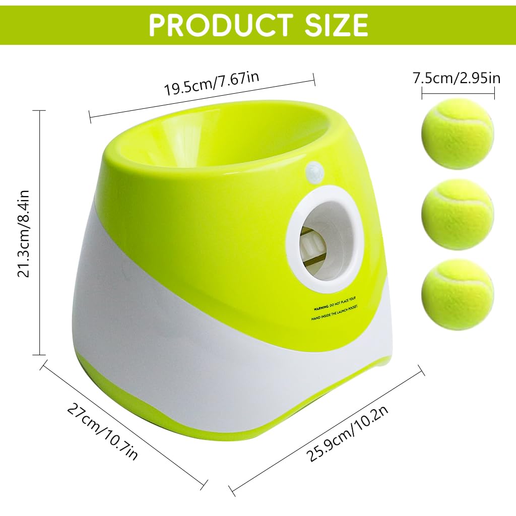 Qpets Dog Ball Launcher for Indoor and Outdoor Play with 10–30 ft Distance & USB Rechargeable Machine