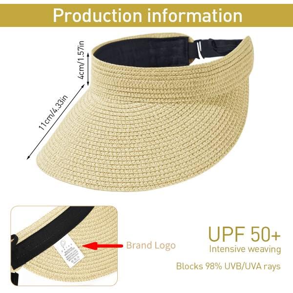 PALAY Straw Hat for Women featuring Wide Brim UV Protection and Adjustable Strap | Beige