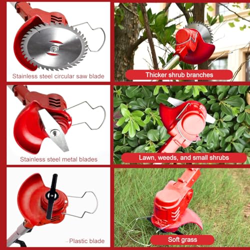 ORTIZA® Garden Electric Weed Eater - 24V Electric Cordless Grass Cutter/Brush Cutter Machine - Retractable Grass Trimmer with Blades - Electric String Trimmer for Garden & Lawn (No Battery/Charger)