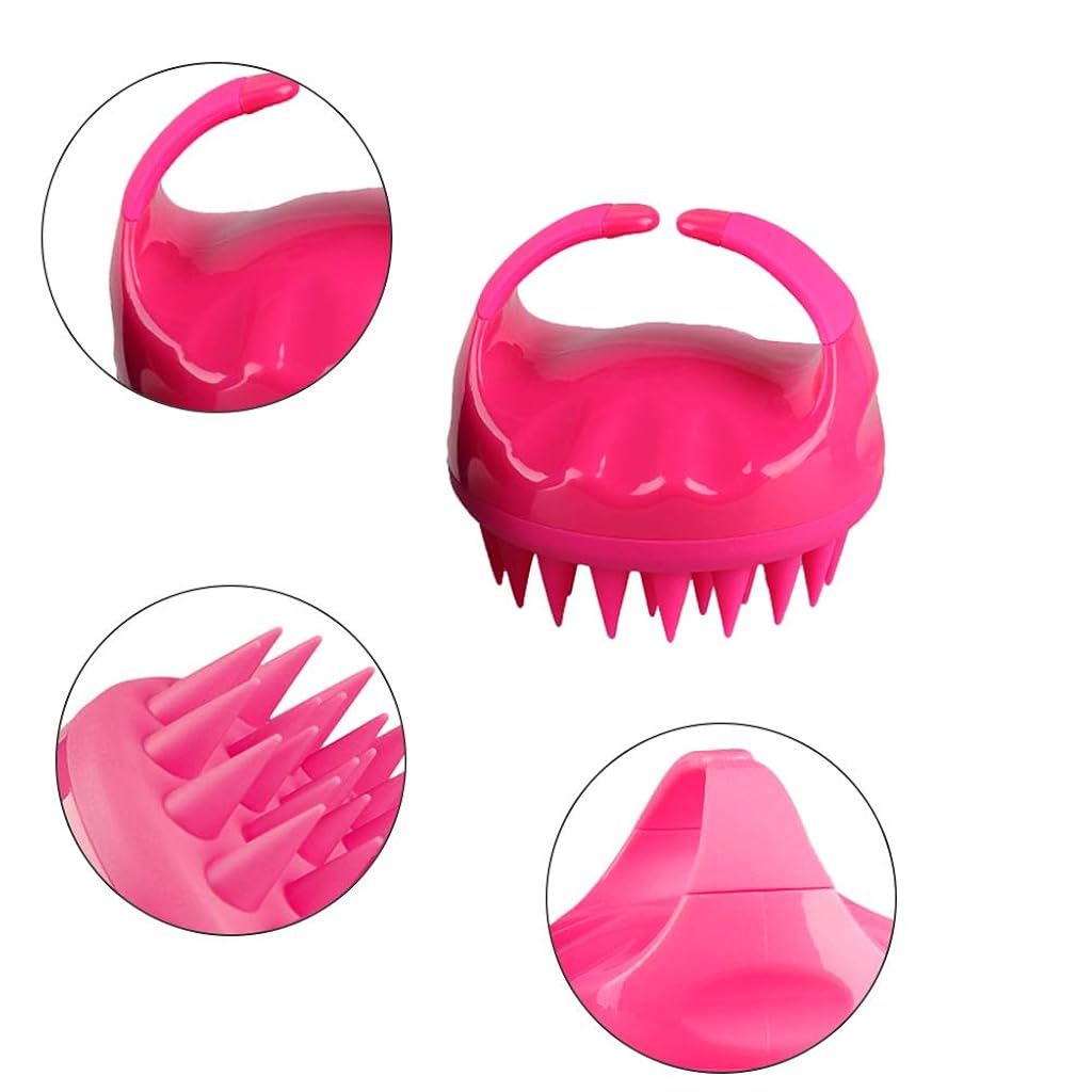 ELEPHANTBOAT  Hair Scalp Massager Shampoo Brush with Soft Silicone Bristles, Comfort Scalp Care Manual Head Massager for Anti Dandruff, Exfoliating-Pink