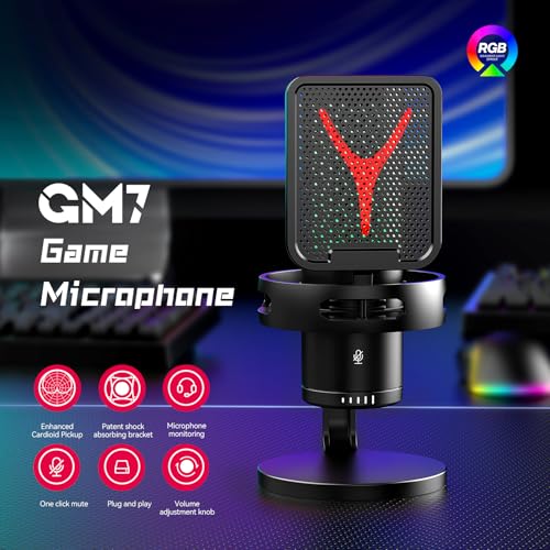 Verilux® Gaming USB Microphone,Noise Cancellation Condenser mic for Streaming, Podcast, Twitch, YouTube, Discord, iPhone, iPad,PC,Computer,PS4,PS5,Mac-Black