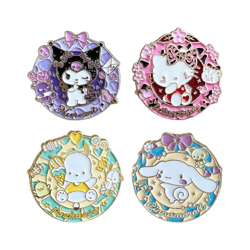 SANNIDHI® Kawaii Brooches Badges DIY Bag Charms Cartoon Kuromi Cinnamoroll Kitty Pochacco Sanrio Cartoon Badges Backpack Pin Brooch Charms Birthday Gift for Girls