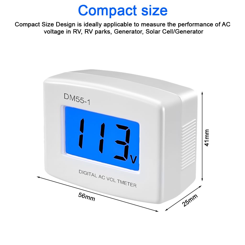Serplex LCD Digital AV Voltage Tester for RV and Household Use featuring 80–300V Range | 3PCS