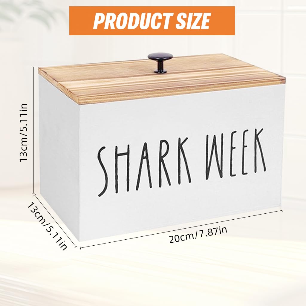 HASTHIP Sanitary Pads Storage Box 20x13x13cm for Girls with Lid and Wooden Organizer Design