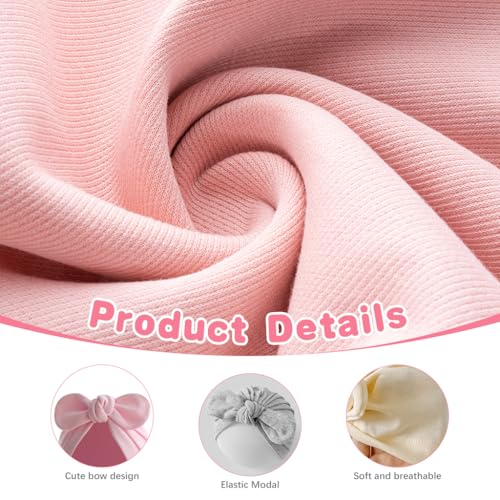 SNOWIE SOFT® 9PCS Baby Cap 6-12 Months Winter for Girl Boy Bow Knot Caps for Born 0-3 Turban 1-2 Years Newborn Cotton Babies Shower Gift
