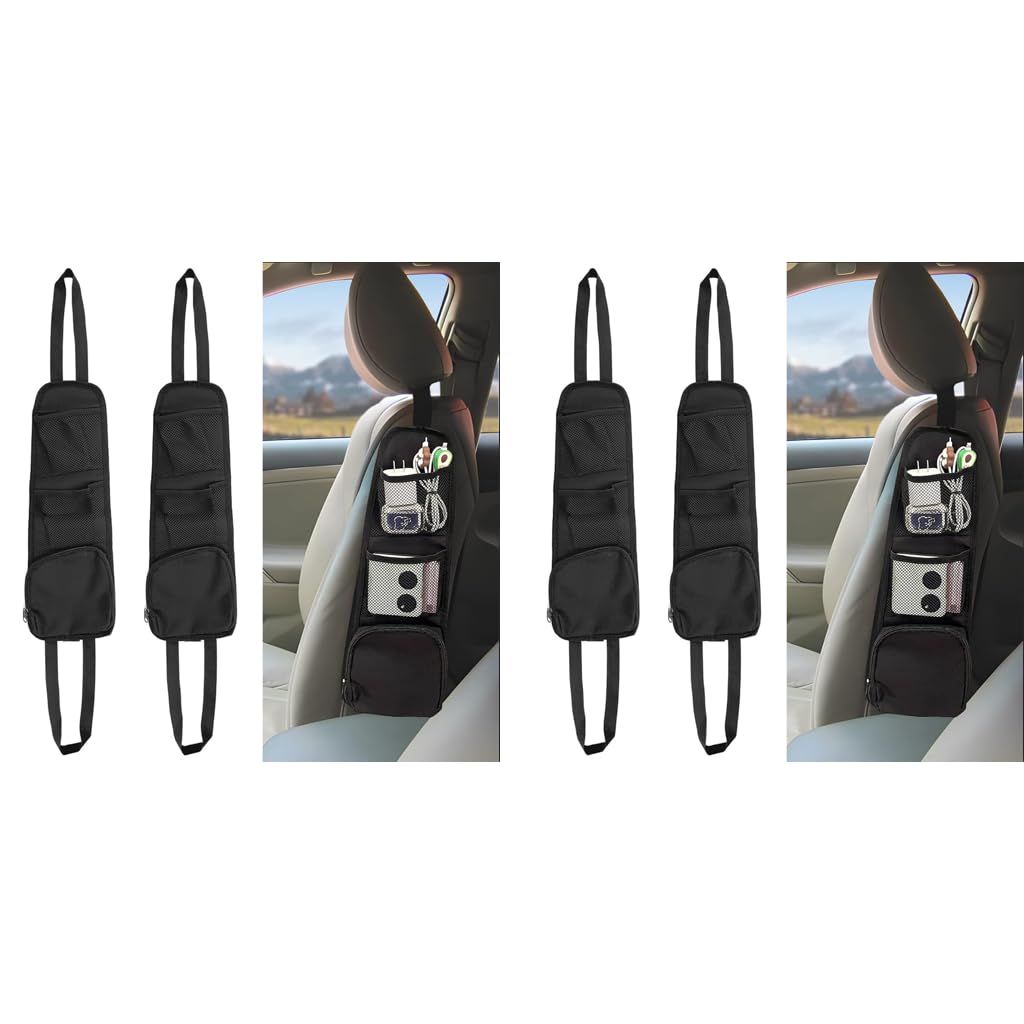 STHIRA Car Seat Side Organizer for SUV with Multi Pocket Mesh Design | 4PCS Hanging Storage Bag