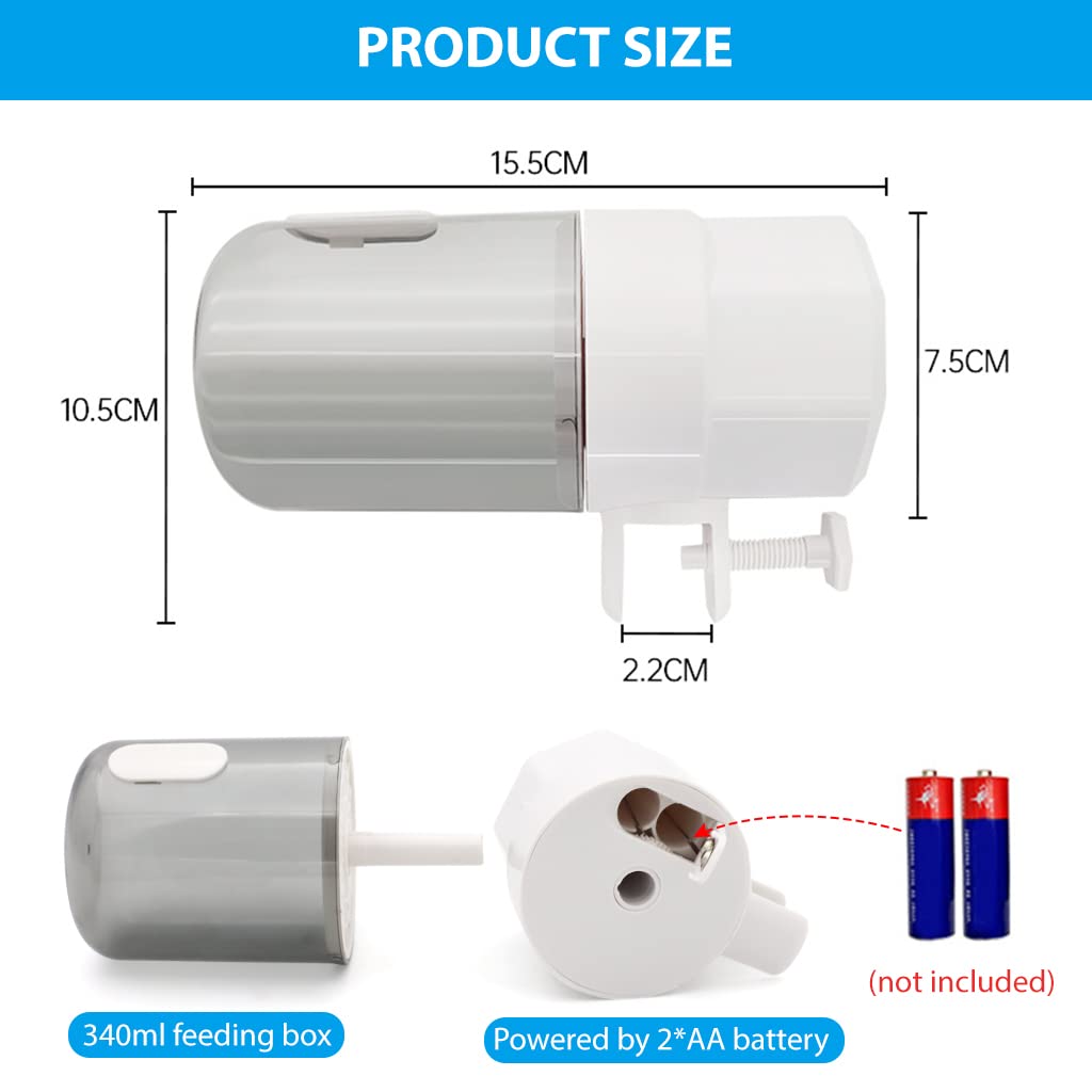 Qpets Automatic Fish Feeder for Aquariums with 340ml Capacity and Screw Mount | 3 Timer Settings
