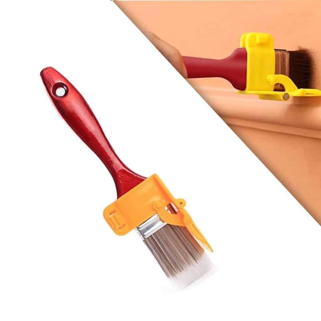Edger Paint Brush for Wall and Trim Painting with Flexible Edge Aligner and PET Bristles