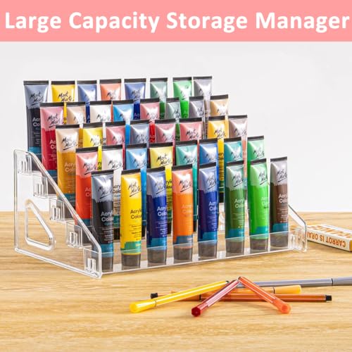 MAYCREATE Acrylic Nail Polish Organizer of 5 Layers, Display Rack Storage Essential Oils Rack Holder Jewelry Makeup Organizer No Tool Needed Assembly Shelf Tray