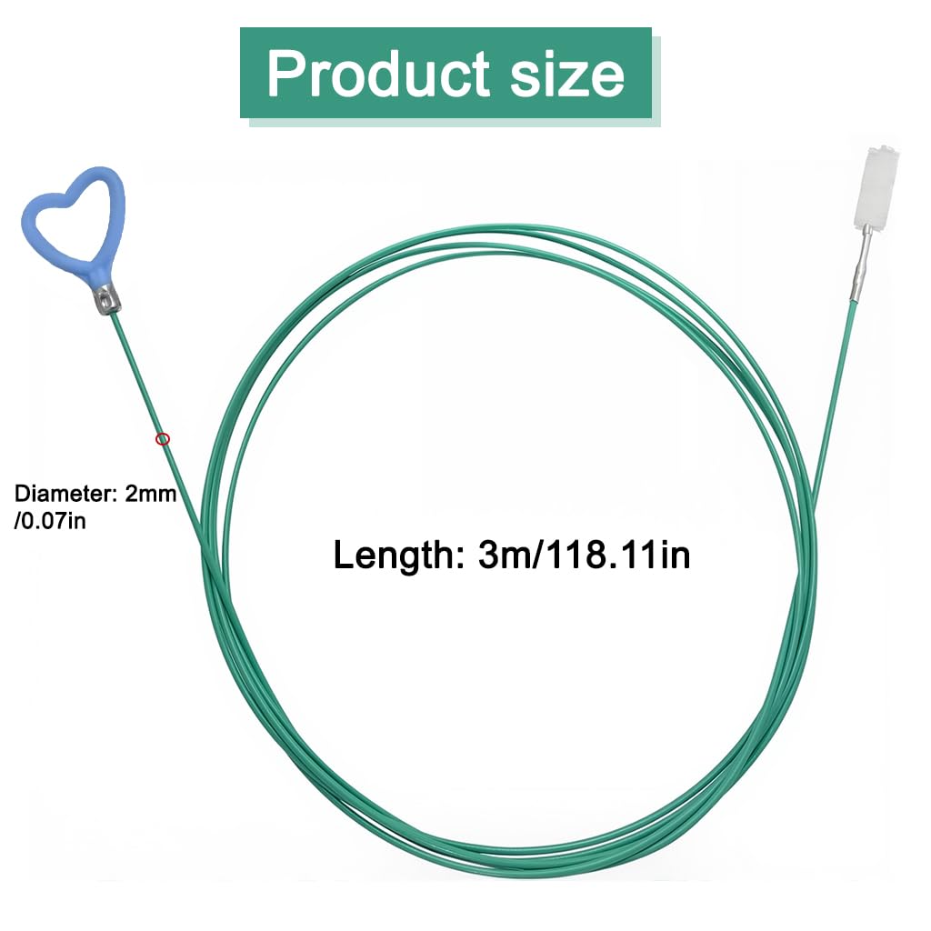 STHIRA Pipe Cleaning Brush for Car Drainage Ports featuring 9.8 ft Flexible Hose & Nylon Bristles