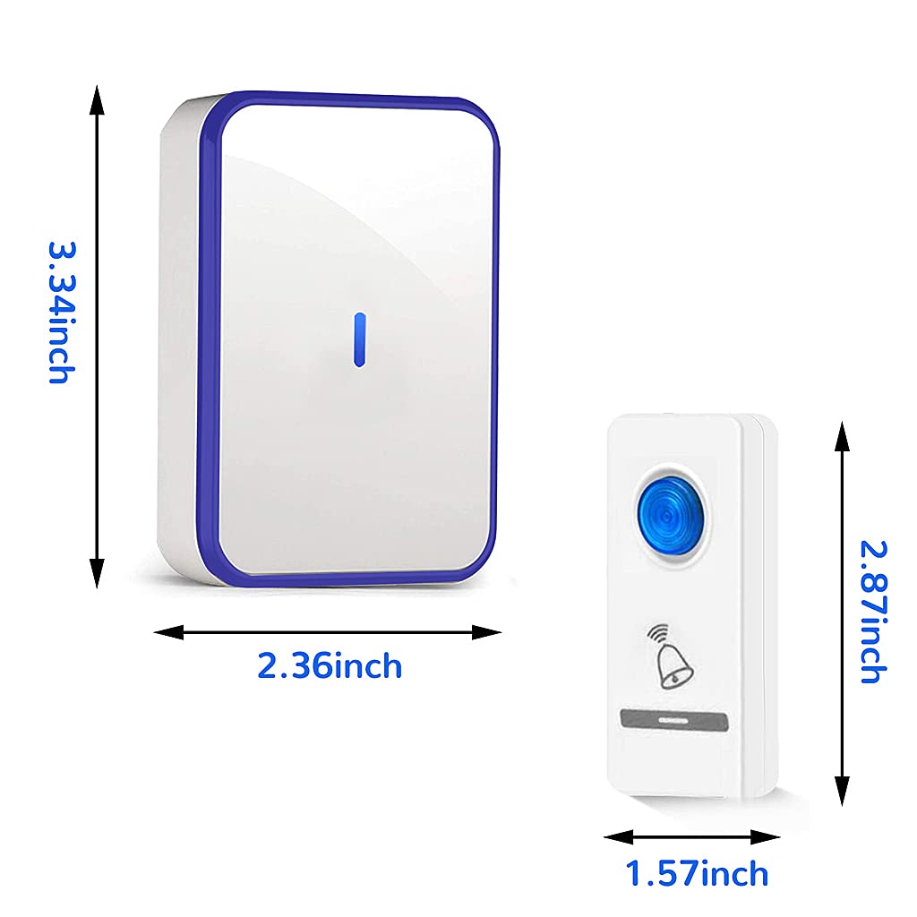 Supvox® Doorbell, Wireless Doorbell Chime Kit with 32 Chimes, Adjustable Volume; 100M Operating, with Sound LED Flash