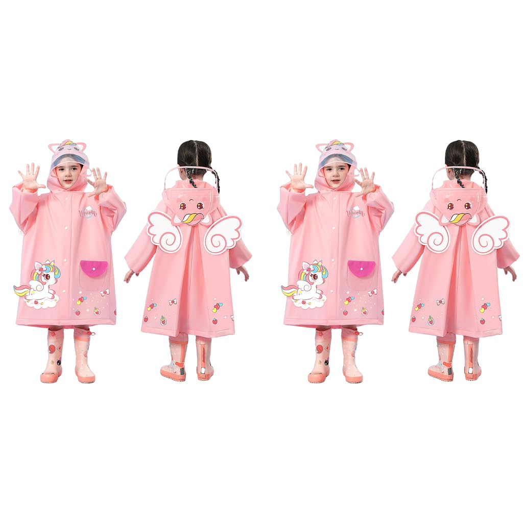 SNOWIE SOFT Hooded Raincoat for Kids featuring Wide Brim EVA Design 85–105cm | 2 PCS Set