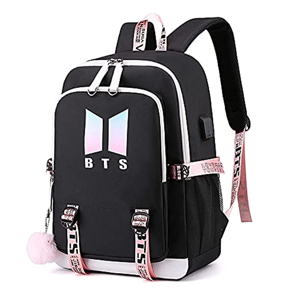 PALAY  BTS Kpop Bangtan Backpacks Daypack Laptop Bag for Girls School Bag Shoulder Bag with USB Charging Port BTS Kpop Accessories For Boy Women Gifts