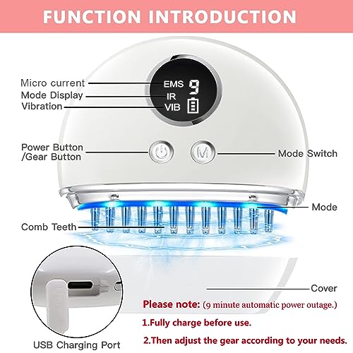 HANNEA® Head Massager Machine for Pain Relief, Electric Body Massager Scalp Massager Gua Sha Tool for Face/Foot/Leg/Neck/Back With 9 Power Strength and 4 Modes, Micro Current, Vibration