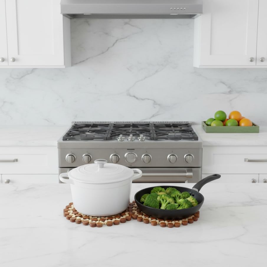 ZIBUYU Kitchen Bamboo Heat Insulation Pad for Hot Pots and Pans featuring Non Slip Design | Eco Friendly Countertop Protection