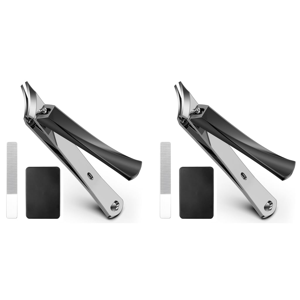 MAYCREATE Nail Clipper Set 4PCS for Fingernails and Toenails with Slanted Blade | Stainless Steel