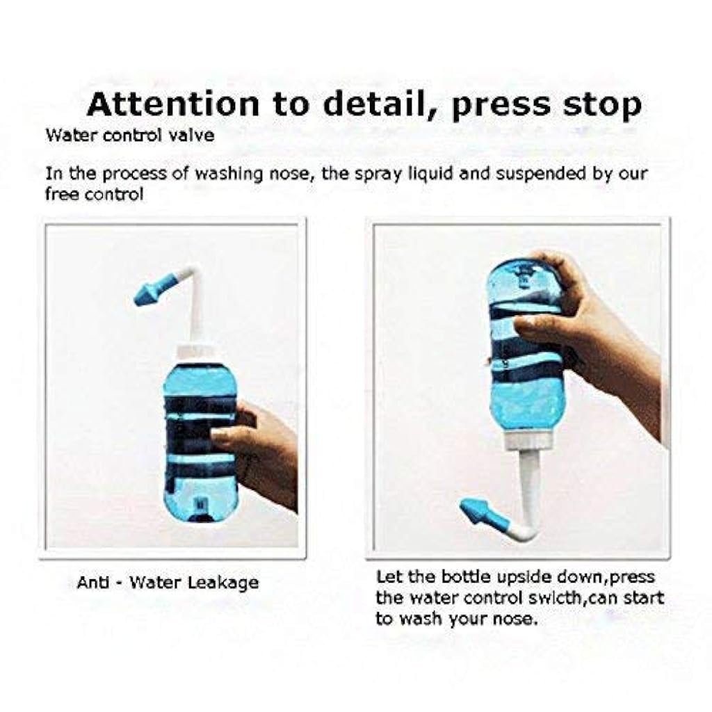 HANNEA® 500Ml Neti Pot Nose Wash System With Waterpulse Cleaner Sinus Nasal Pressure Pots Jal For Adults Children Care 3PCS