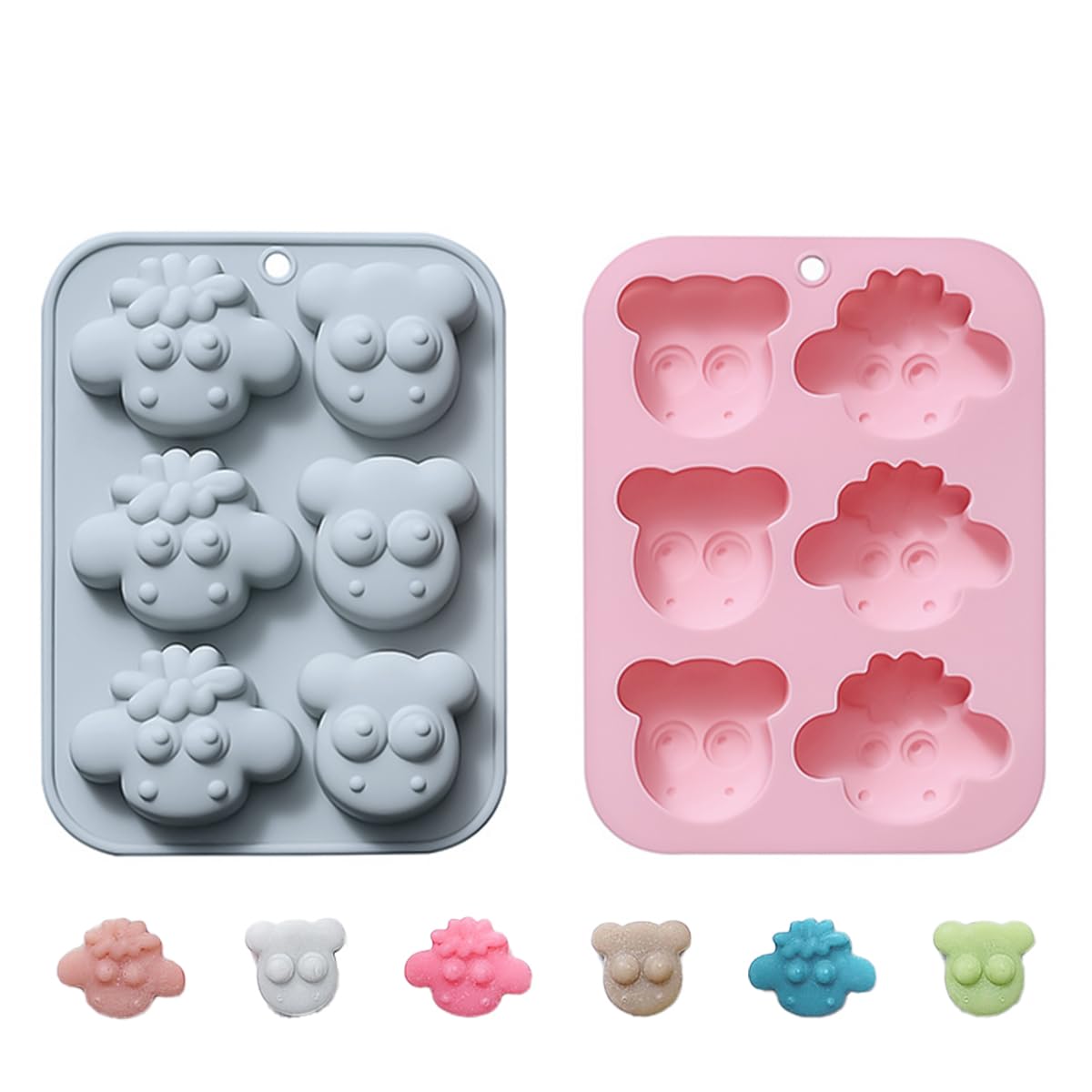 HASTHIP Silicone Molds for Baking with 6 Cavities Cute Sheep Design | Food Grade Nonstick