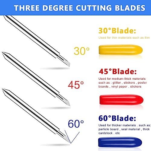 HASTHIP® 30PCS Fine Point Blades for Cricut Maker 3 Expression Explore Air 2 Air Including 10PCS 30° Shallow 10PCS 45° Standard and 10PCS 60° Deep Cutting Blades