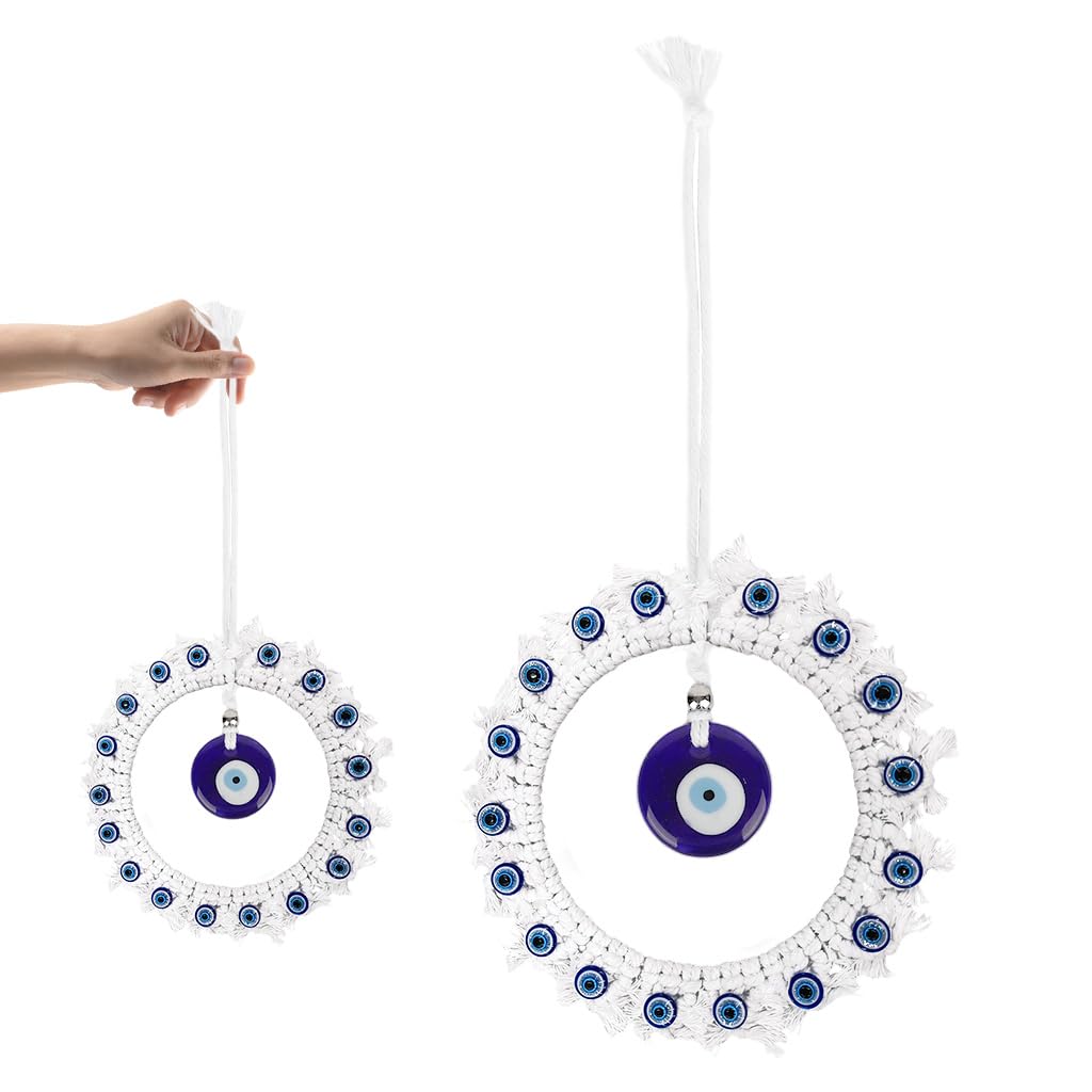 HASTHIP Evil Eye Hanging for Home Entrance featuring 17 in Macramé Ring & Blue Resin Charm