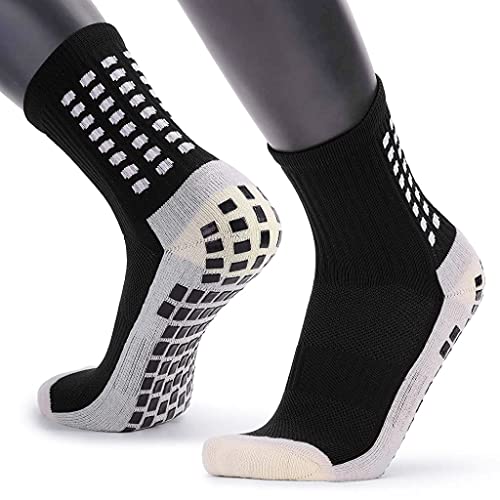 Proberos® Hi-Tech Performance Athletic Socks for Men Women, Rubber Anti-Slip and Thicken Cushion Sport Socks Ankle Length Socks for Badminton Soccer Running Gym & Indoor Training