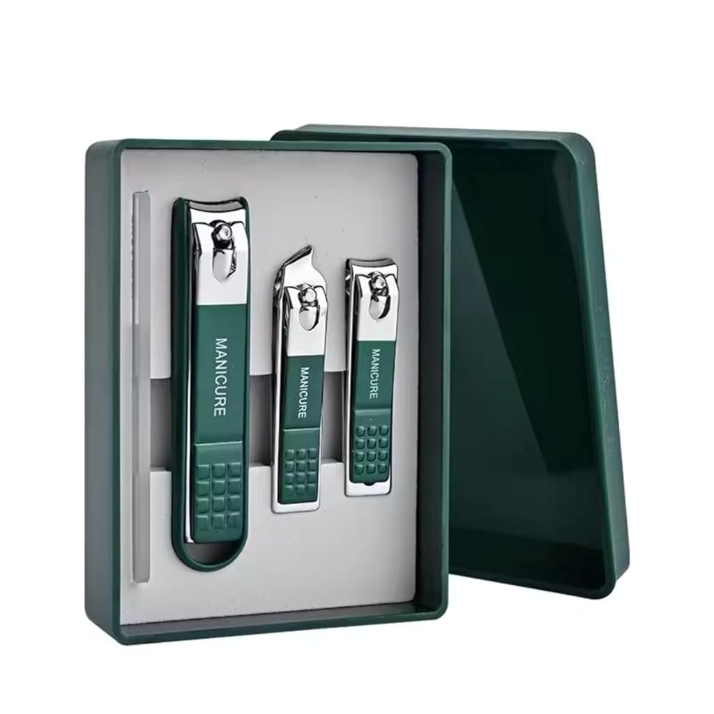 ZIBUYU® Nail Clippers with Glass Nail File, 4 Piece Ultra Sharp Nail Clipper Set, Professional Fingernail & Toenail Clippers Nail Cutter for Men and Women