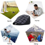 HASTHIP® Black Golf Light Cotton Vintage Classic Plaid & Stripe Newsboy Beret Men & Women Cap for All Season