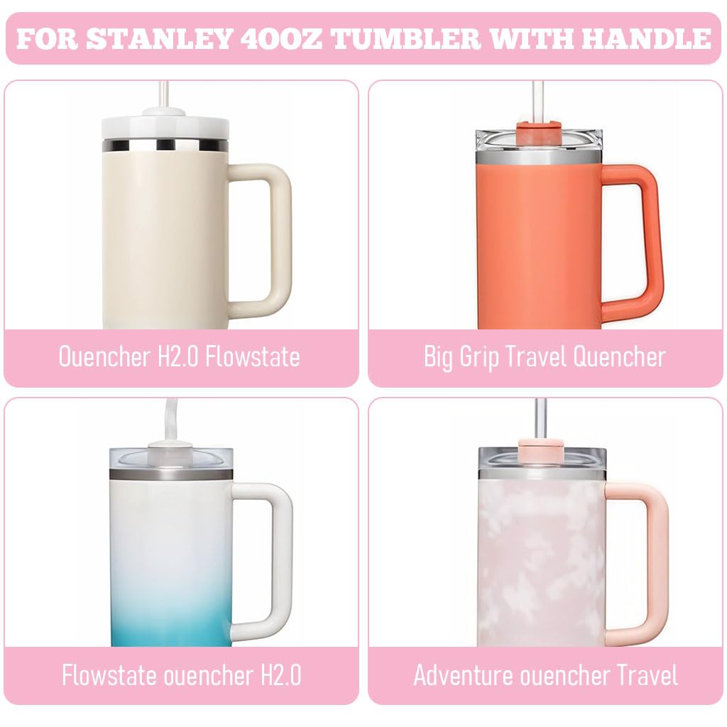 HASTHIP Replacement Lid for Stanley Tumbler featuring Leak Proof Straw Hole Design | 2Pcs BPA Free ABS