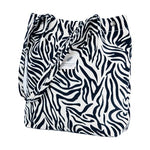 PALAY® Tote Bag Corduroy Fashion Zebra-stripe Print Color Hand Bag for Women Shoulder Bag for Shopping, Commuting, Shopping Bag, Large Grocery Bag