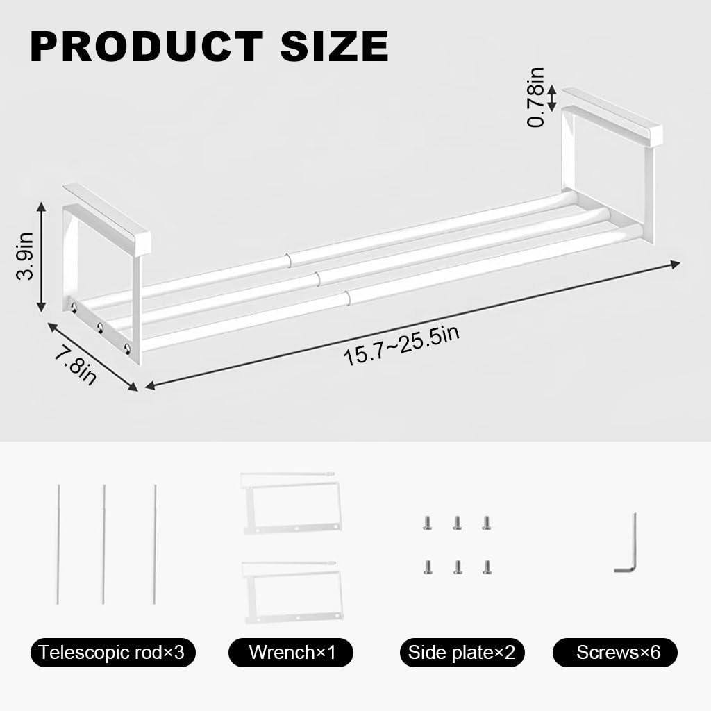 HASTHIP® 1pcs Shoe Rack for Shoe Cabinet Hanging Shoe Shelf Shoe Cabinet Divider 15.7-23.6 inches Expandable Shoe Rack Universal Insert-on Divider Rack for Kids Shoes, House Shoes, 3.94 inches High