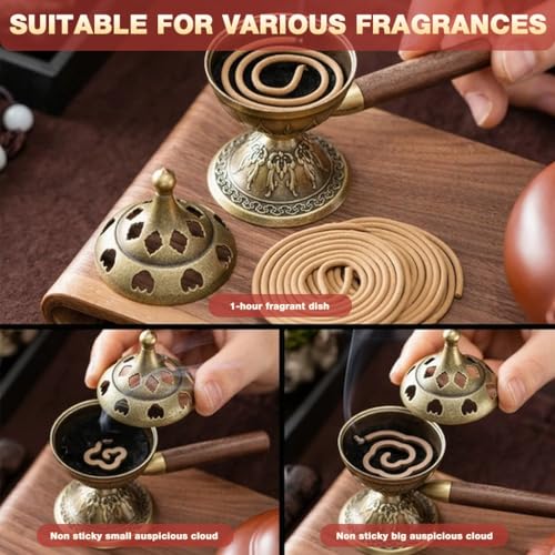 HASTHIP® Incense Burner with Wood Handle | Ideal for Yoga