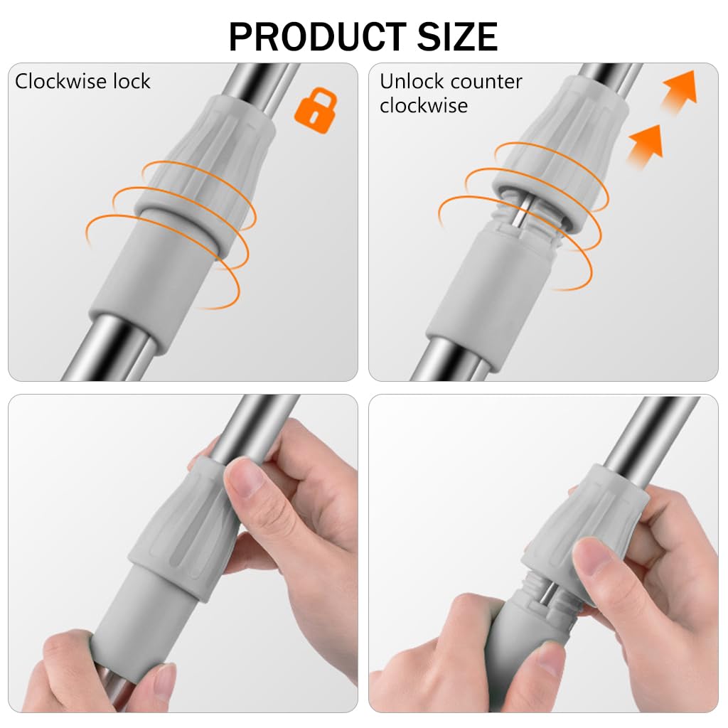 HASTHIP Retractable Clothesline Pole for Indoor and Outdoor Use featuring 32.6 to 56.2 in Telescopic Rod with Zinc Alloy Prongs | 2PCS