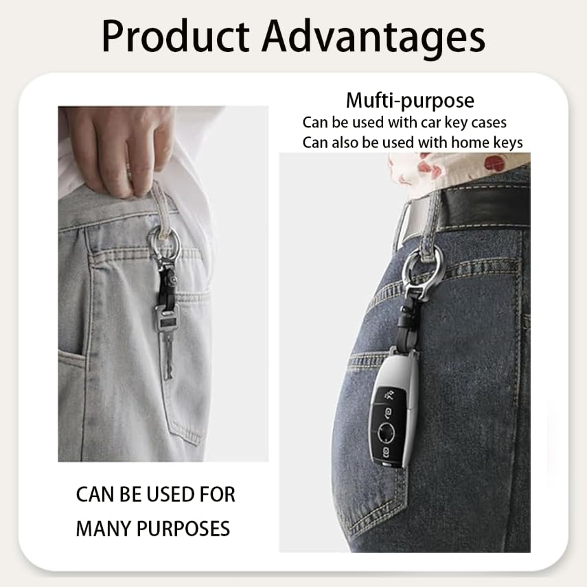 Zibuyu Car Leather Keychain for Secure Key Organization with Zinc Alloy Hook | Gift for Men and Women