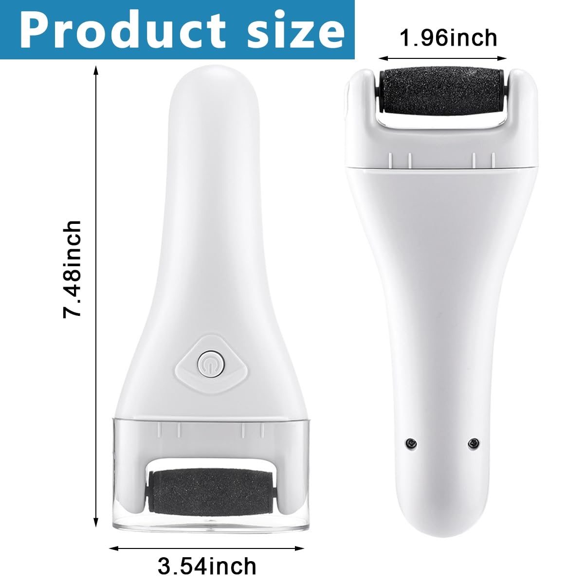 HANNEA Electric Pedicure Scrubber for Foot Care with 3 Rollers & USB Rechargeable Design