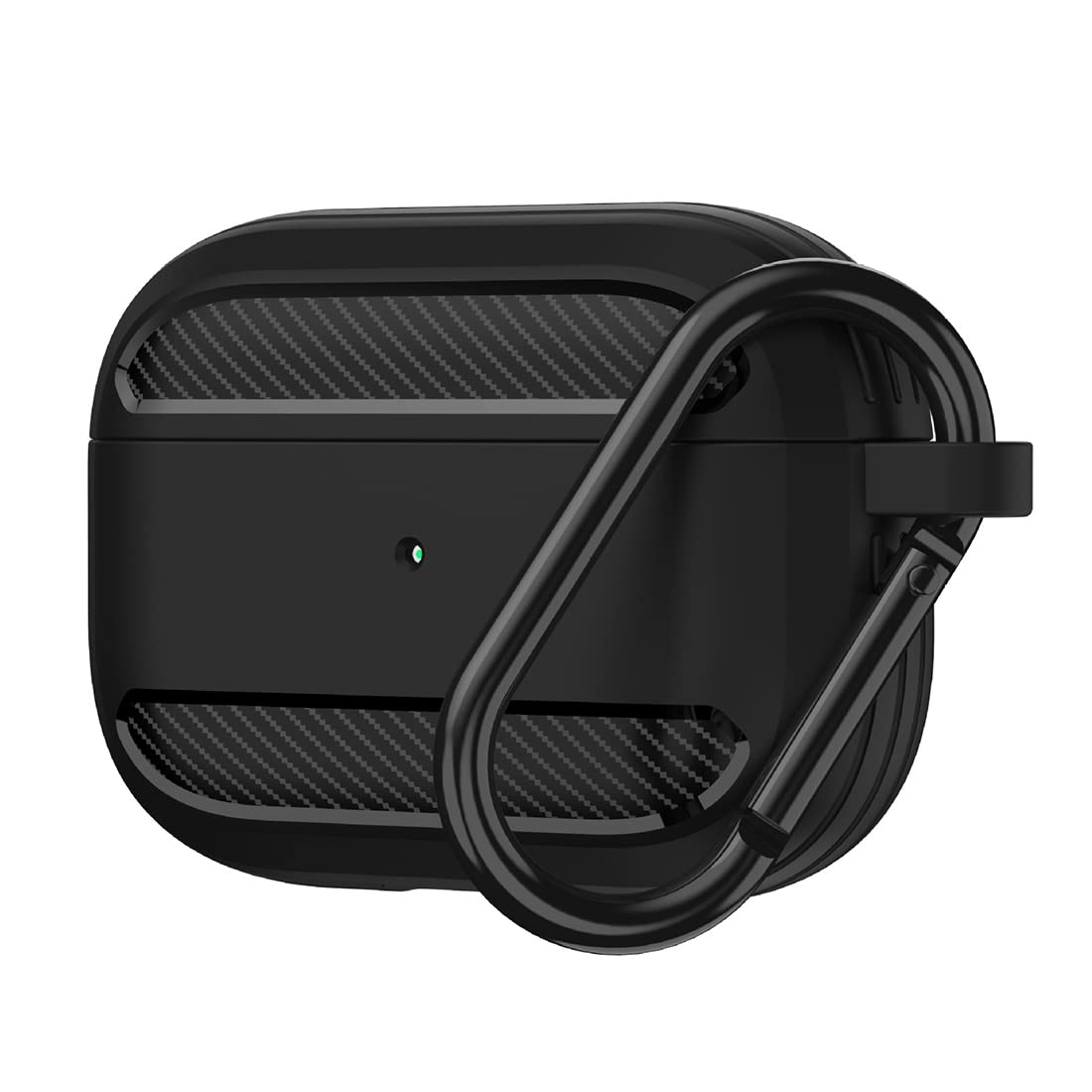 ZIBUYU Heavy Duty Protective Case for AirPods 3 2021 with Airbag Corners and Carabiner | Black TPU PC Cover