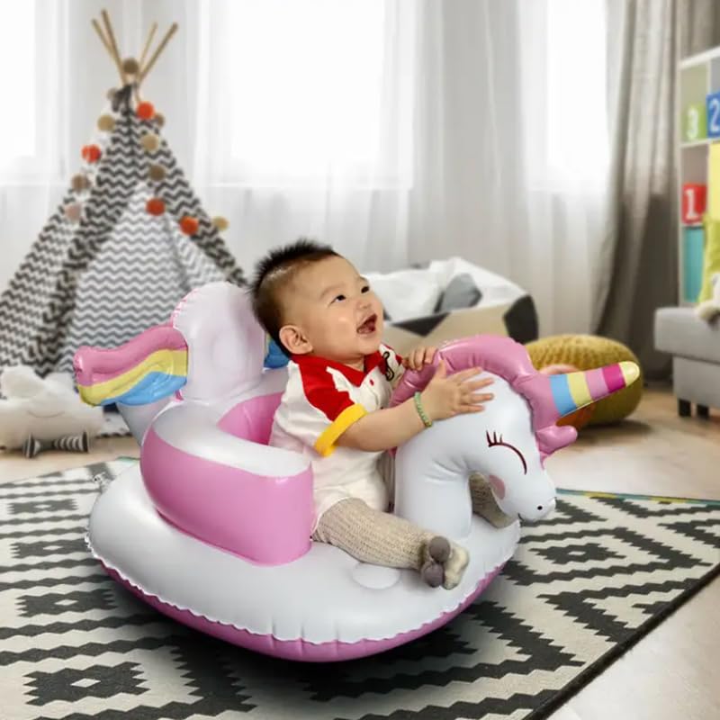 SNOWIE SOFT Unicorn Inflatable Baby Chair for 0 to 2 Years with Ergonomic Back Support | Eco‑Friendly PVC Seat for Indoor and Outdoor Use
