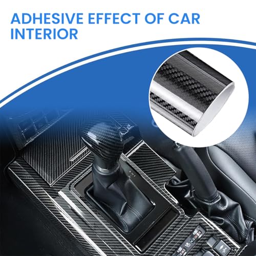 STHIRA® Gloss Carbon Fiber Car Wrap Film Premium Auto Vinyl Sticker UV Resistant Easy Peel Stick Cut-to-Fit for Bike Interior Exterior Durable (30x152 cm) 3 PCS