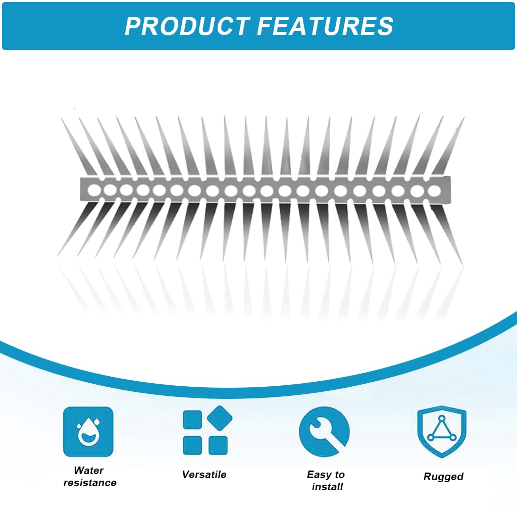 HASTHIP Anti Bird Spike Strips for Pigeons and Cats with Dual Row Design 0.5 m Stainless Steel | Easy Installation