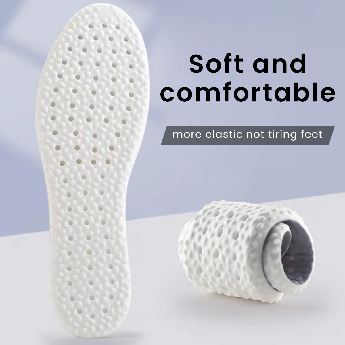 MAYCREATE Shoe Insoles for Sneakers with Ergonomic Perforated Design and 250mm Cuttable Fit | Breathable Latex Foam Cushioning for Men and Women