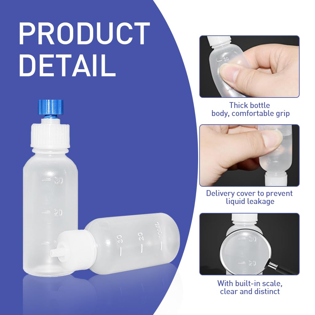 HASTHIP® 41Pcs Glue Applicator Bottles 30ml/50ml/100ml Transparent Glue Dispenser Bottles Applicator with Multi Sizes Replacement Fine Tip Nozzles, Long Nozzles, Funnels, For Crafting and DIY Projects