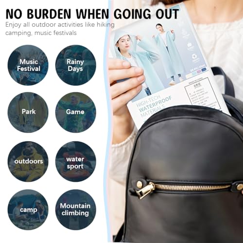 Optifit® Rain Coat for Adults Reusable EVA Waterproof Windproof Hooded Ponchos Lightweight Unisex Design with Button-Up for Commute Monsoon Travel Festivals 2 Pack Length 120cm 2 PCS