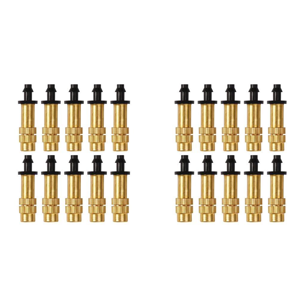 Serplex Adjustable Water Spray Nozzle 20PCS for Garden Cooling featuring Copper Emitter