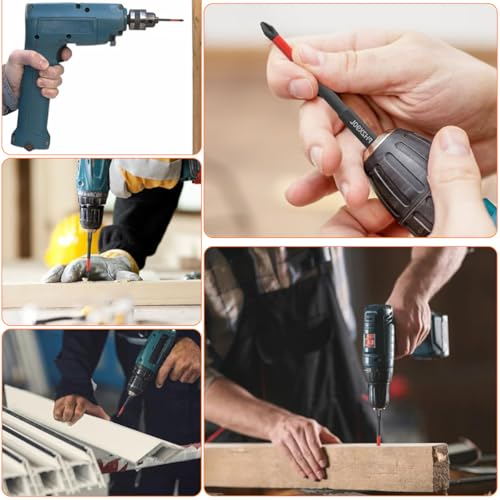 Serplex® Set of 12 TS2 Screwdriver Bit Heavy Duty S2 Alloy Steel Hex Shank Bits with 6 Length for Impact Driver Electric with Holder 3PCS