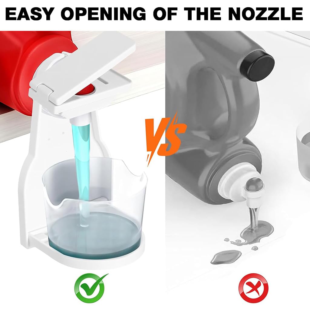 HASTHIP Laundry Detergent Dispenser for Bottles with Press Type Nozzle and Cup Tray | Universal Fit