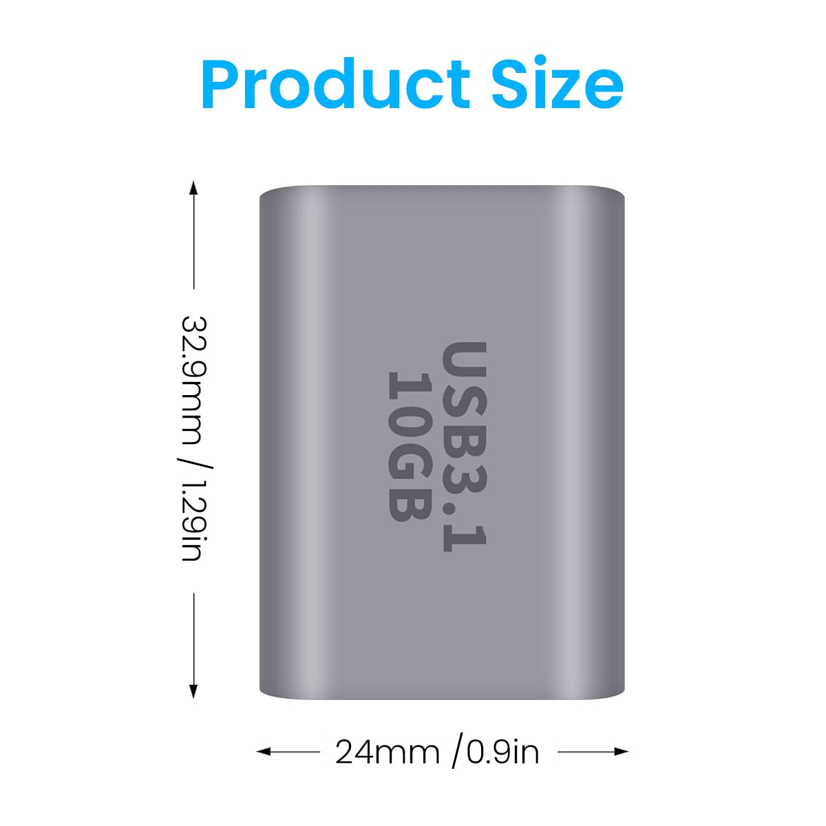 Verilux USB C Female to USB Female Adapter for Laptops and Tablets featuring 10Gbps Data Transfer & 20W OTG Charging | Compact Plug and Play Connector