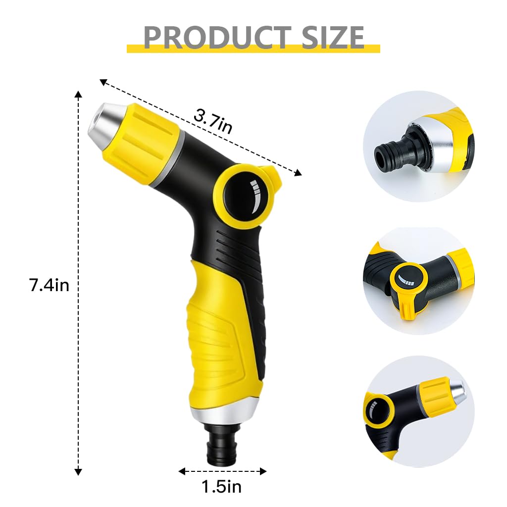 HASTHIP Garden Hose Spray Gun for Car Wash and Lawn Watering with One Button Stop | Adjustable Nozzle Featuring Spray Stream and Shower Modes