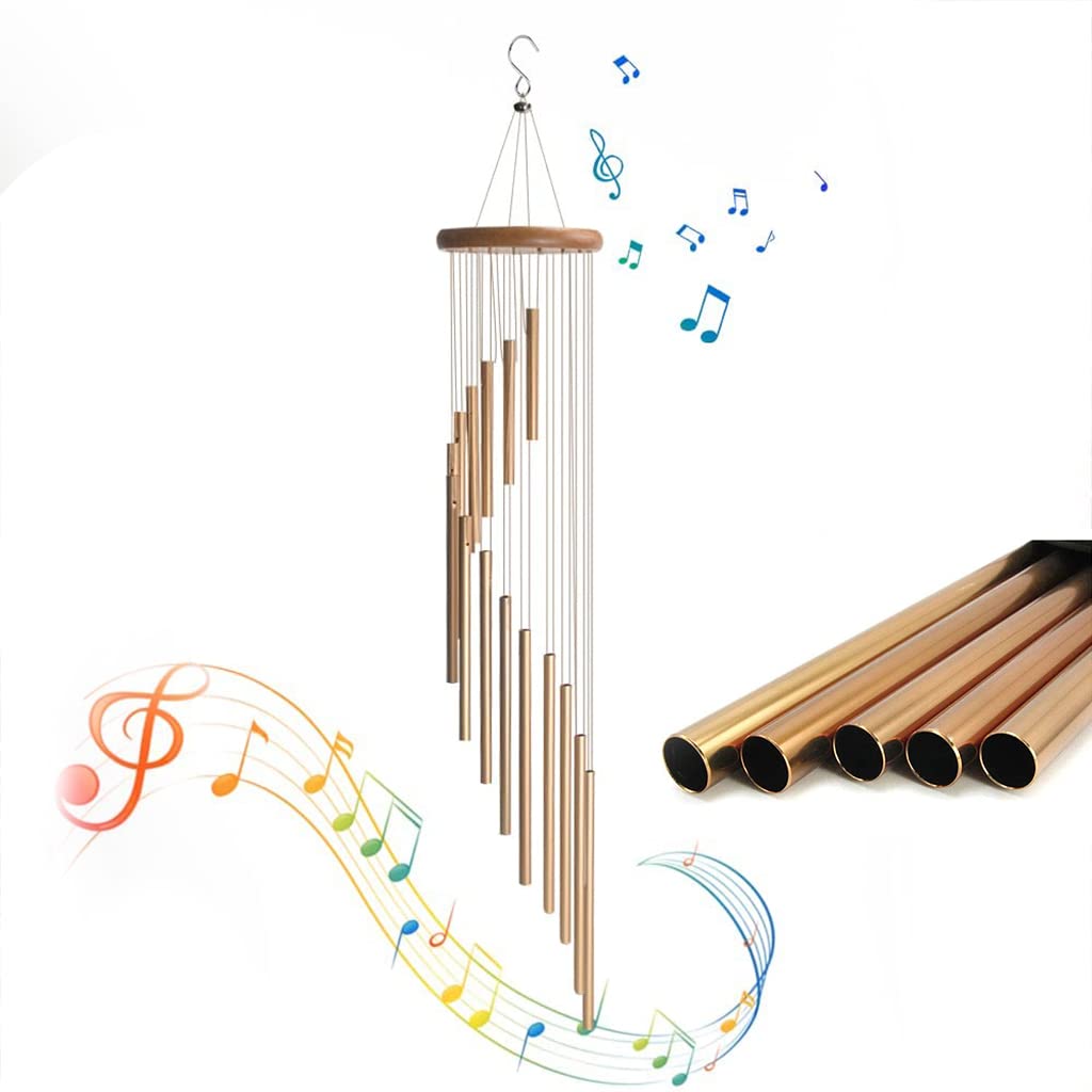 HASTHIP Wind Chimes for Home featuring 15 Aluminum Tubes and Hanging Hook Design | 23 Inch