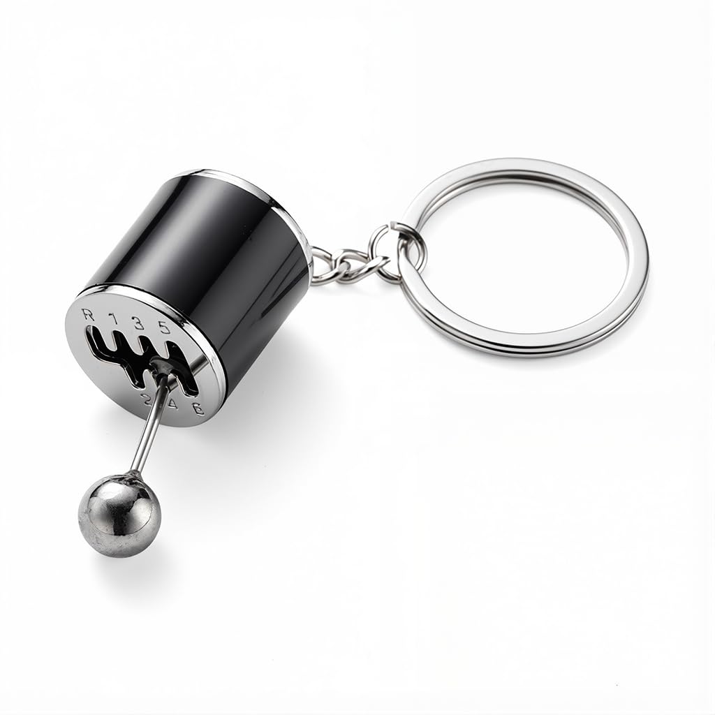 Zibuyu Manual Transmission Gear Shift Keychain with 6-Speed Movable Knob and Alloy Build | 10.6x3x2 cm Collectible Gift for Car Enthusiasts