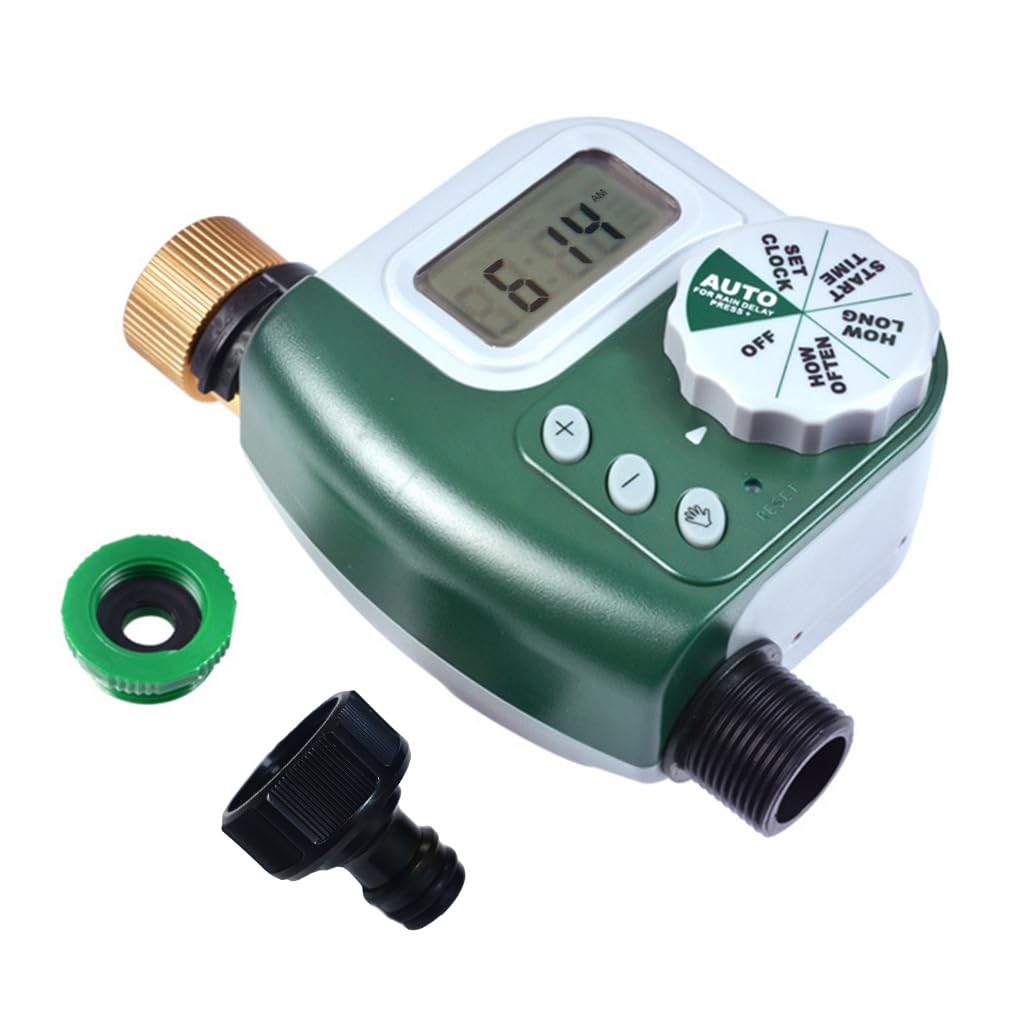 HASTHIP® Drip Irrigation Timer for Garden Farm with Universal Faucet connector, Irrigation Water Timer, Easy to Use Automatic Watering System, Waterproof Digital Irrigation Timer System for Lawns