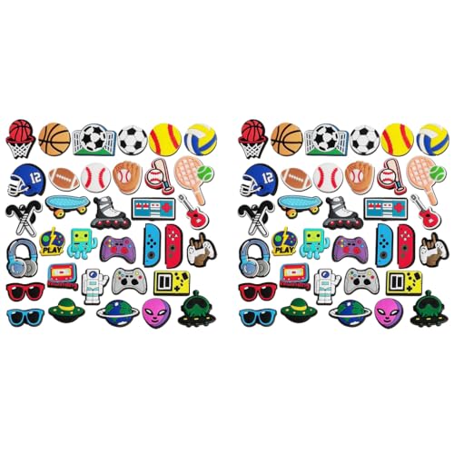 HASTHIP® 70PCS Cartoon Clog Shoe Assorted Vintage Slipper for Girls Rubber for Clogs Casual Decoration Fashion